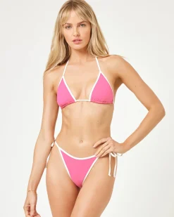 Aspen Bikini Top - Bubblegum Pink-Cream