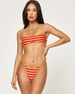 Bekah Bikini Top - Sunset Stripe