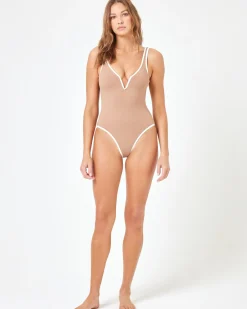 Coco One Piece Swimsuit - Saddle-Cream