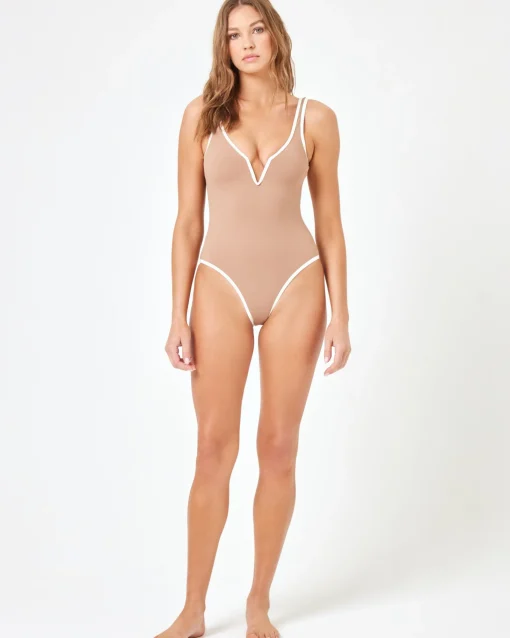 Coco One Piece Swimsuit - Saddle-Cream