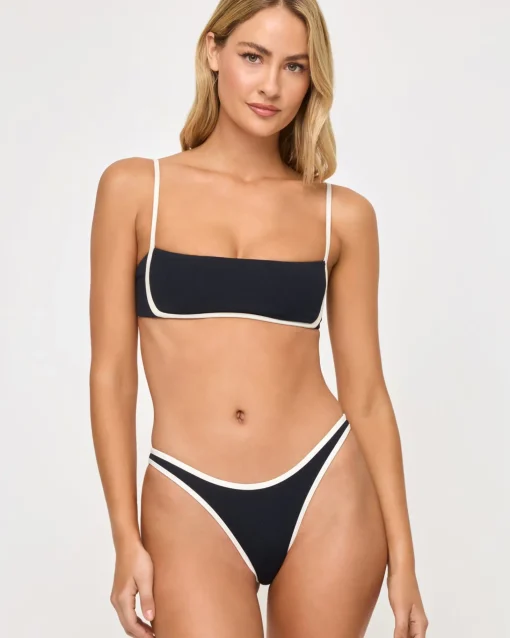Elle Bikini Bottom - Black-Cream