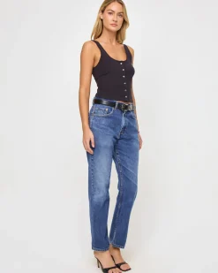 Jeanie Pointelle Tank - Black