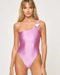 Luminescent One Piece Swimsuit - Mauve