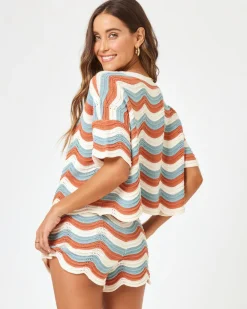 Make Waves Knit Short - Del Mar Stripe