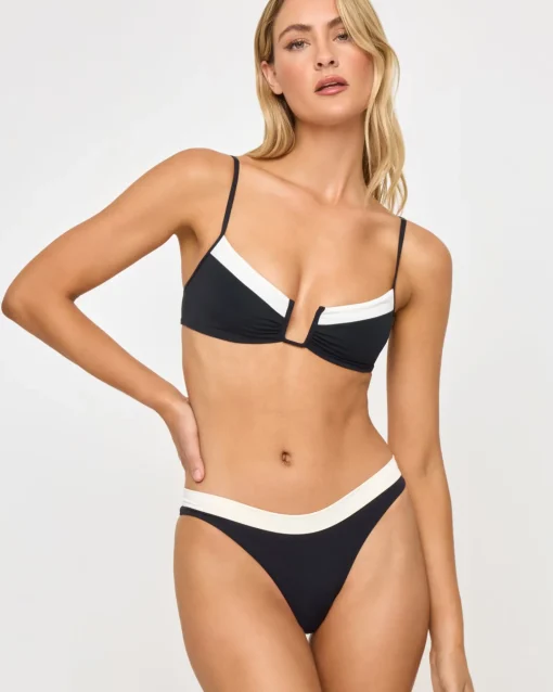 Mercer Bikini Bottom - Black-Cream