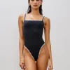 Nadia One Piece Swimsuit - Black-Cream