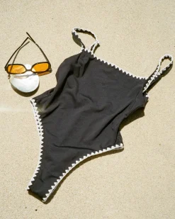 Nadia One Piece Swimsuit - Black-Cream