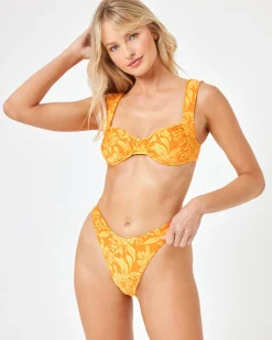 Printed Stella Bikini Top - Golden Hour Blooms