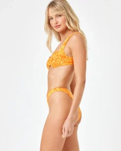 Printed Stella Bikini Top - Golden Hour Blooms