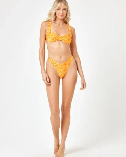 Printed Stella Bikini Top - Golden Hour Blooms