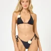 Rosette Sofia Bikini Top - Black-Cream