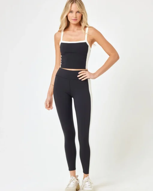 Sidelines Legging - Black-Cream
