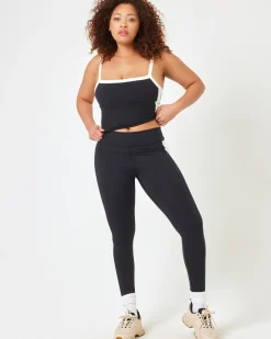 Sidelines Legging - Black-Cream