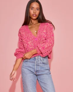 Strawberry Fields Cardigan - Strawberry Marl