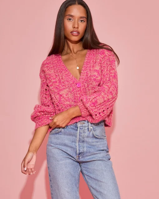 Strawberry Fields Cardigan - Strawberry Marl