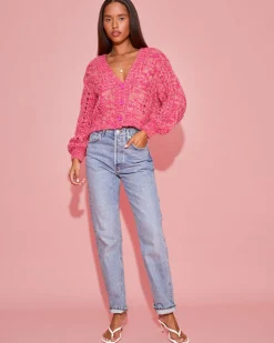 Strawberry Fields Cardigan - Strawberry Marl