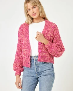 Strawberry Fields Cardigan - Strawberry Marl
