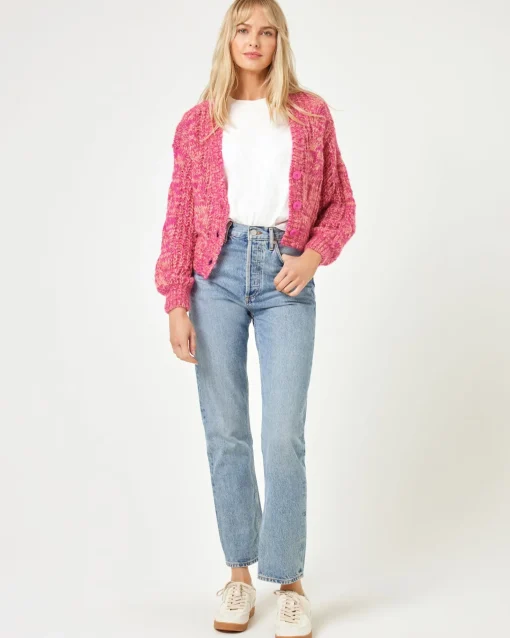 Strawberry Fields Cardigan - Strawberry Marl